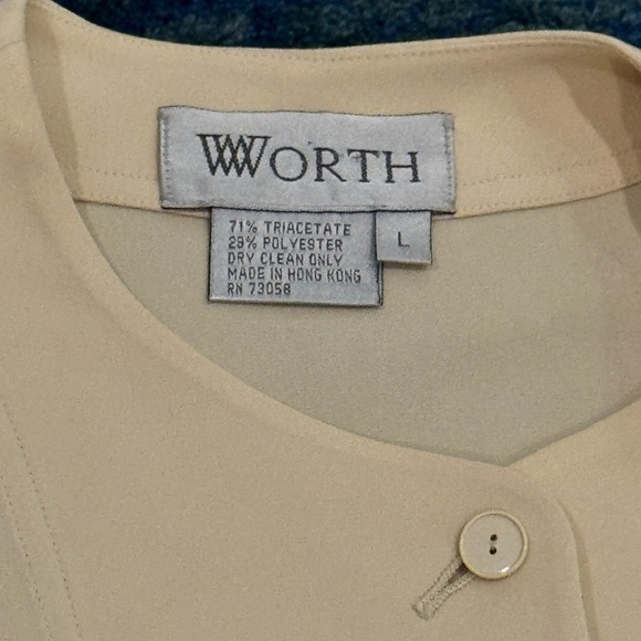 Vintage Worth New York Longline Jacket Blouse L Yellow Old Money Quiet Luxury - Picture 3 of 10